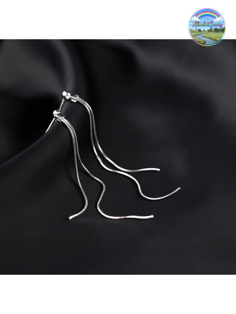 925 Sterling Silver Tassel Chain Dangle Earrings - Long Drop Earrings for Women